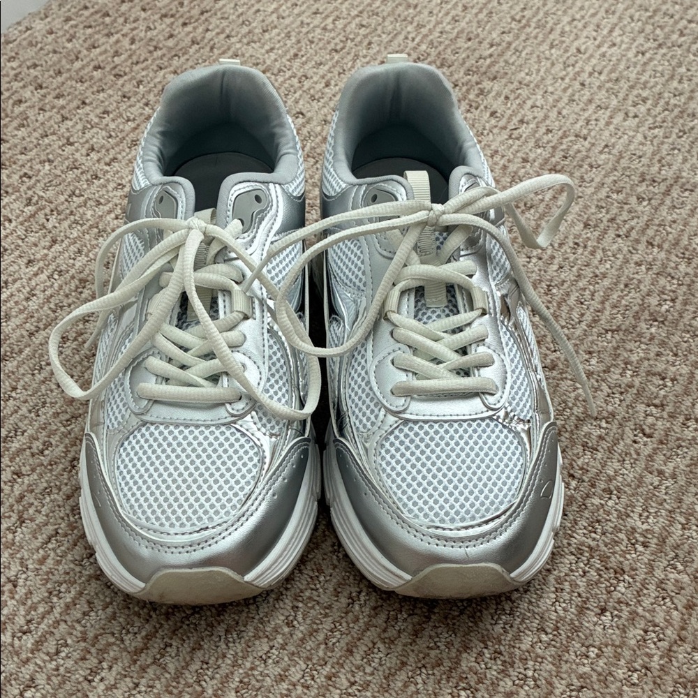 Metallic Silver Sneakers